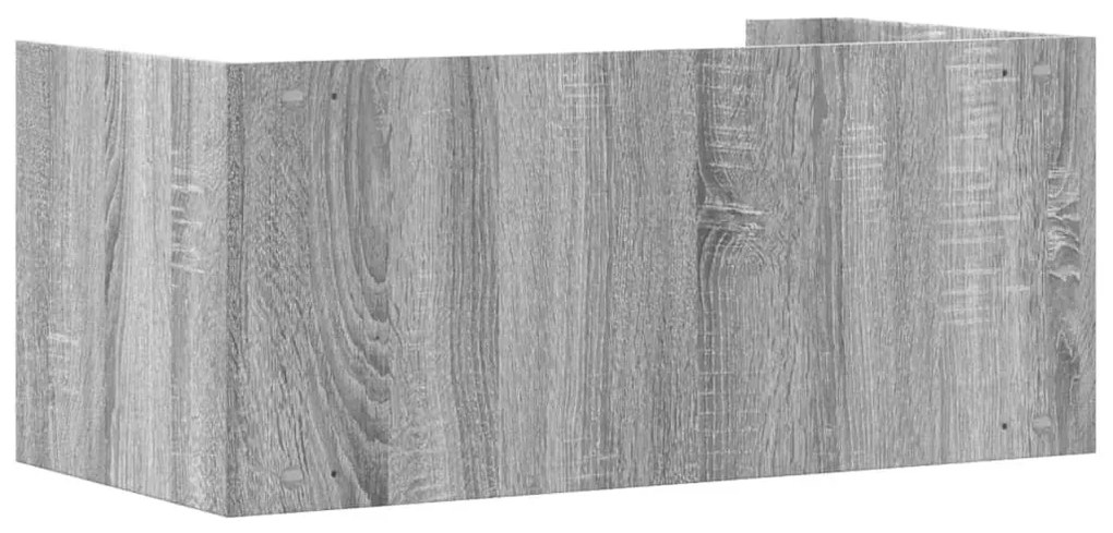szürke sonoma színű szerelt fa fali polc 70,5 x 35 x 30,5 cm