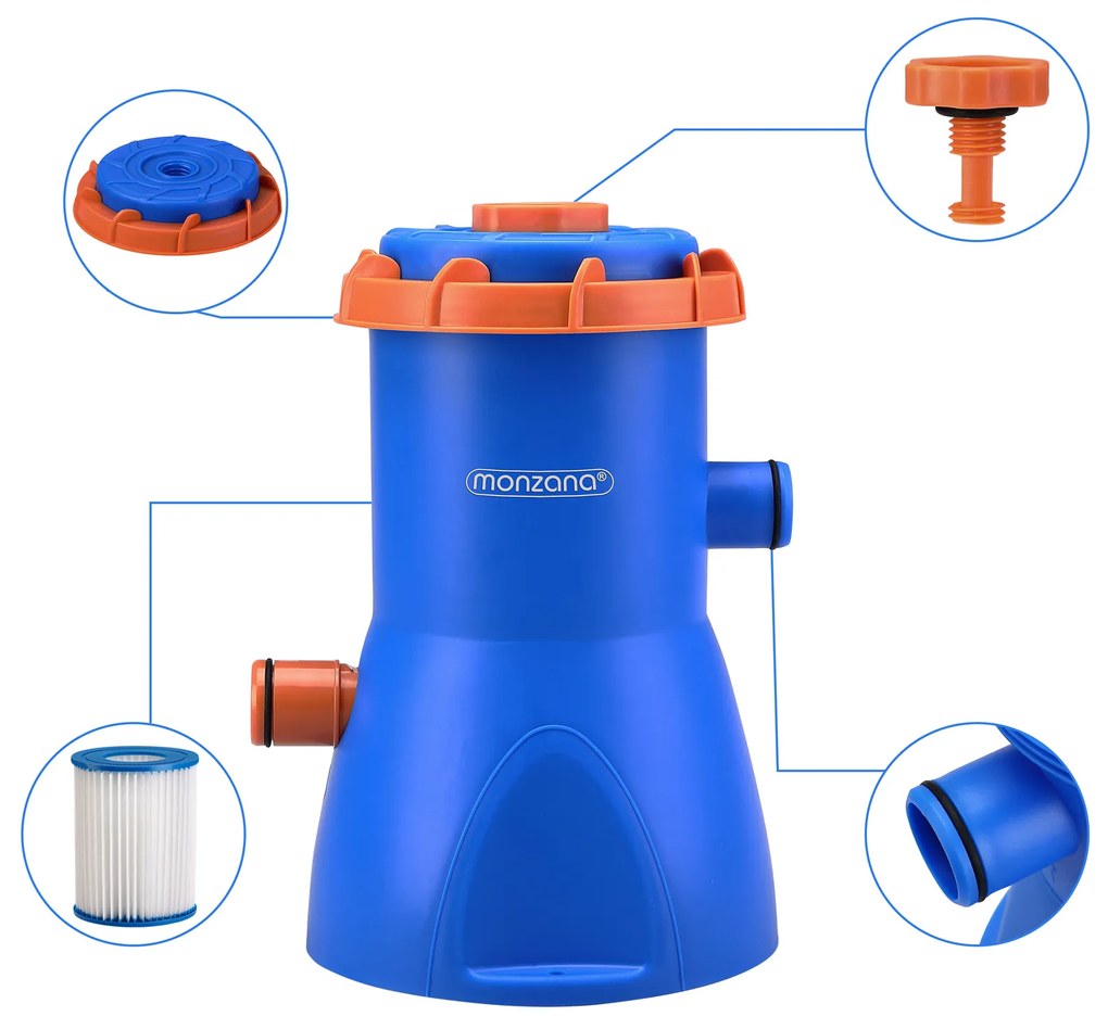 Deuba Medencei szűrőszivattyú MZP40 kék/narancssárga 3 400 l/h