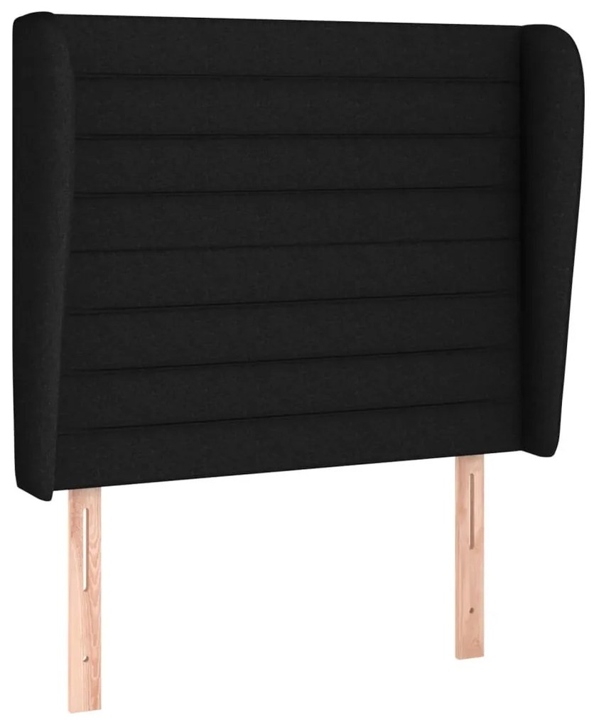 fekete szövet fejtámla szárnyakkal 83 x 23 x 118/128 cm