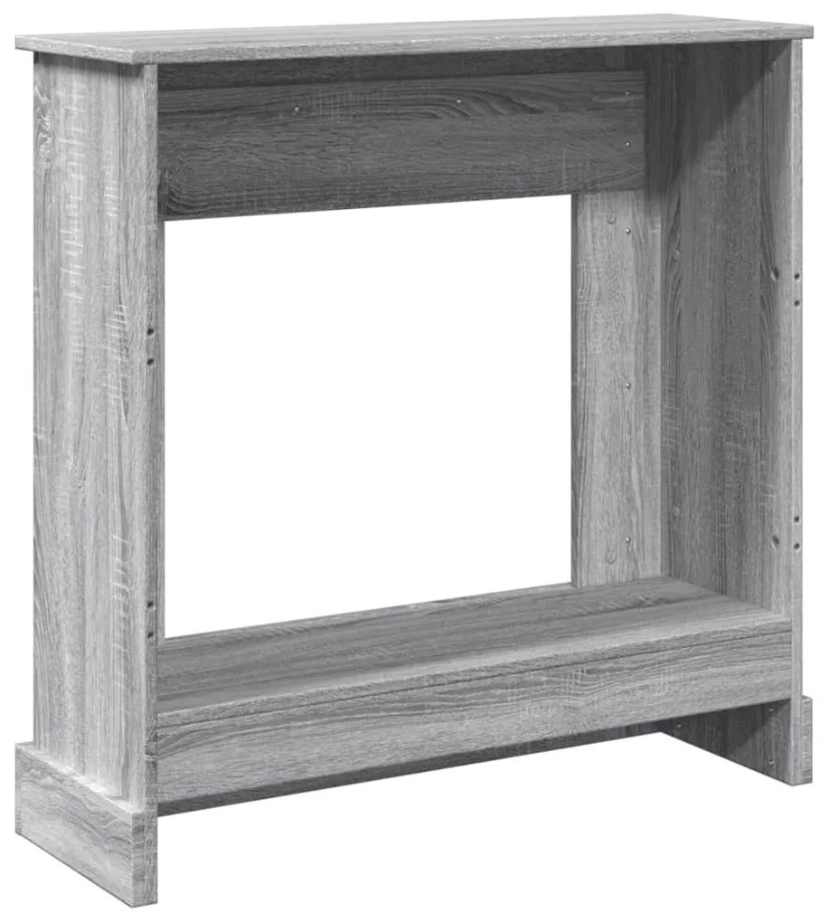 szürke sonoma színű szerelt fa kandallóburkolat 90 x 30 x 90 cm