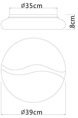 Globo 41790-20 - LETICIA LED mennyezeti lámpa 24W, 39 cm átm.