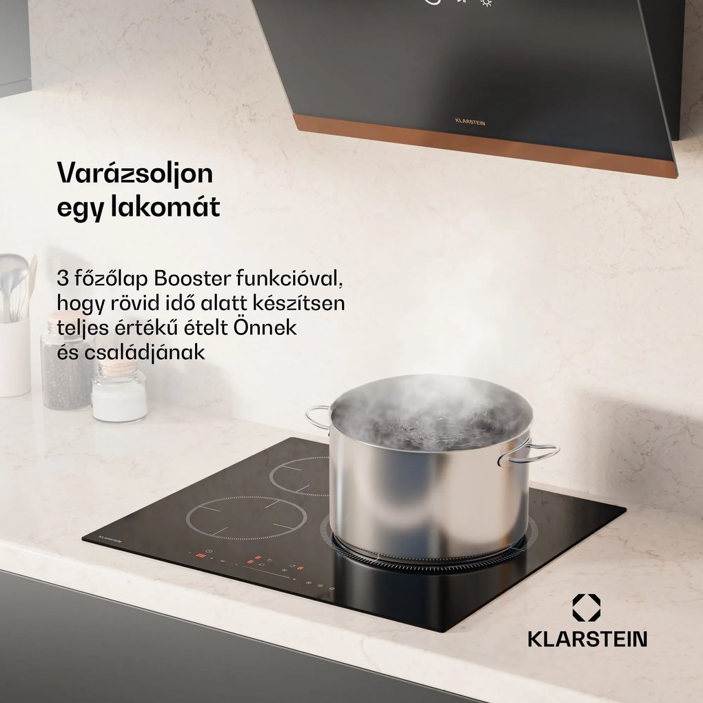 Klarstein Delicatessa Paella indukciós főzőlap, Paella zóna, Power Boost, Csúszka vezérlés