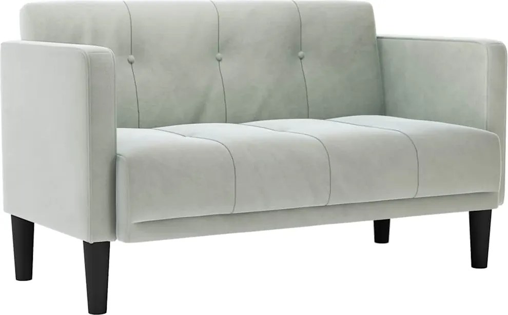 vidaXL világosszürke bársony loveseat kanapé 111 cm