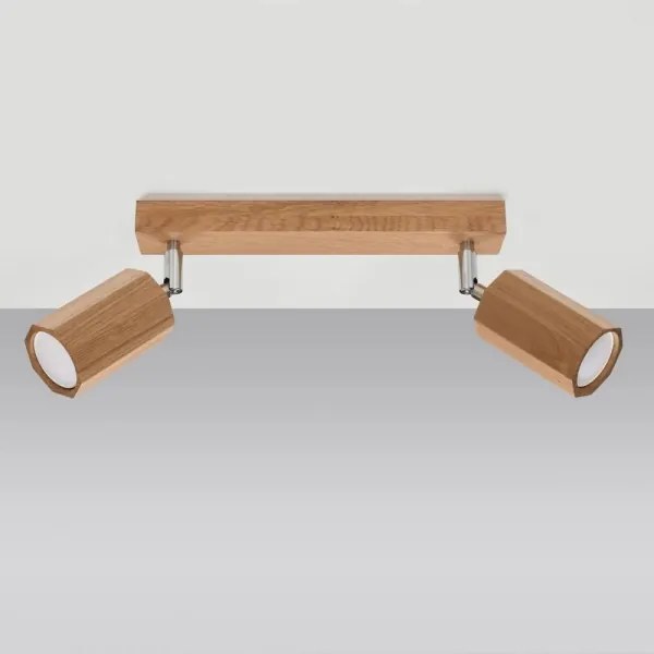 Sollux SL.1029 - Spotlámpa ZEKE 2xGU10/40W/230V tölgy