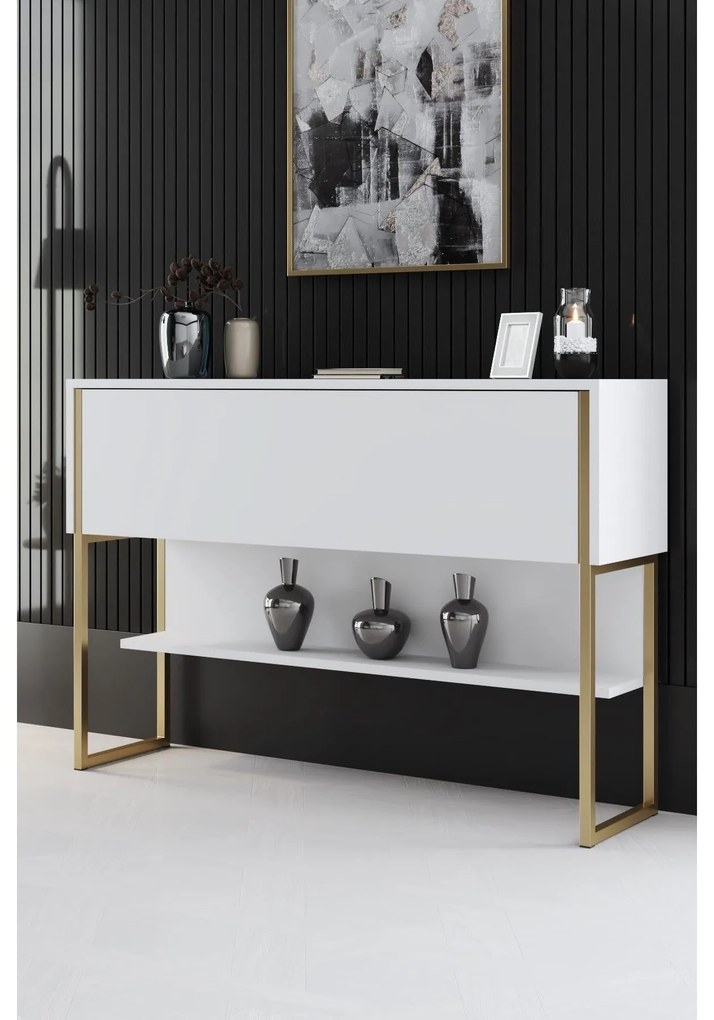 Komód Luxe - Gold, White
