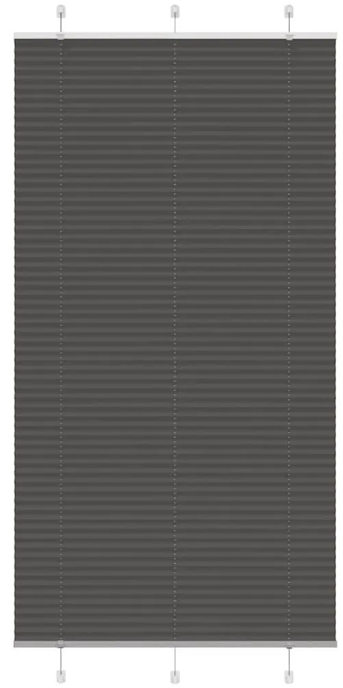 pliszírozott redőny fekete 110x200 cm szövetszélesség 109,4 cm