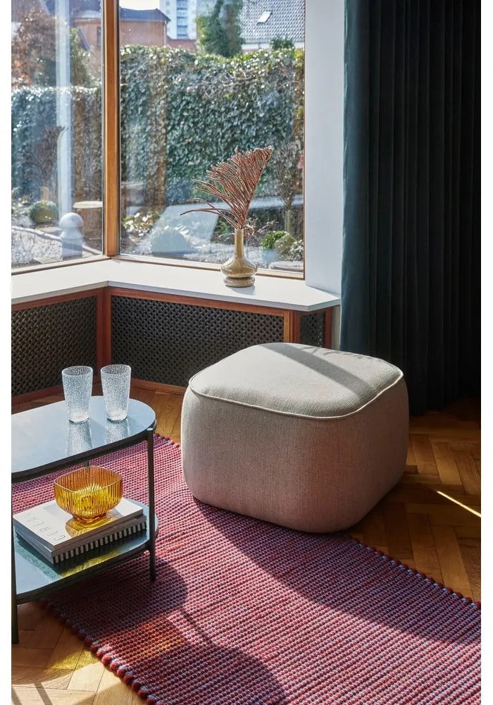 Világosbarna puff Cube – Hübsch