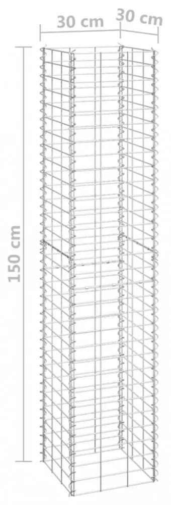 3 db vas gabion magaságyás 30 x 30 x 150 cm