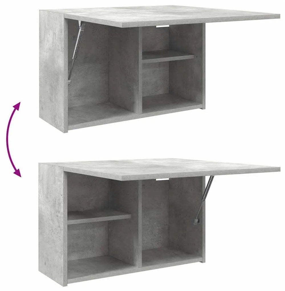 betonszürke szerelt fa fali fürdőszobaszekrény 60 x 25 x 40 cm