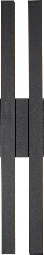 Modern kültéri fali lámpa fekete, beépített LED-del, 2 lámpás, IP54 - Jamal