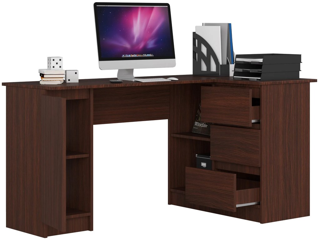 Sarok PC asztal Bevin (wenge) (J). Akció -16%. 1068960
