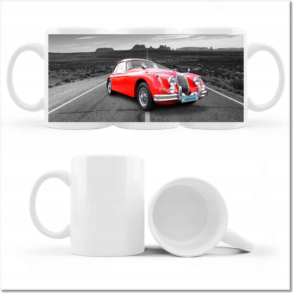 Fotó bögre Piros autó autópálya