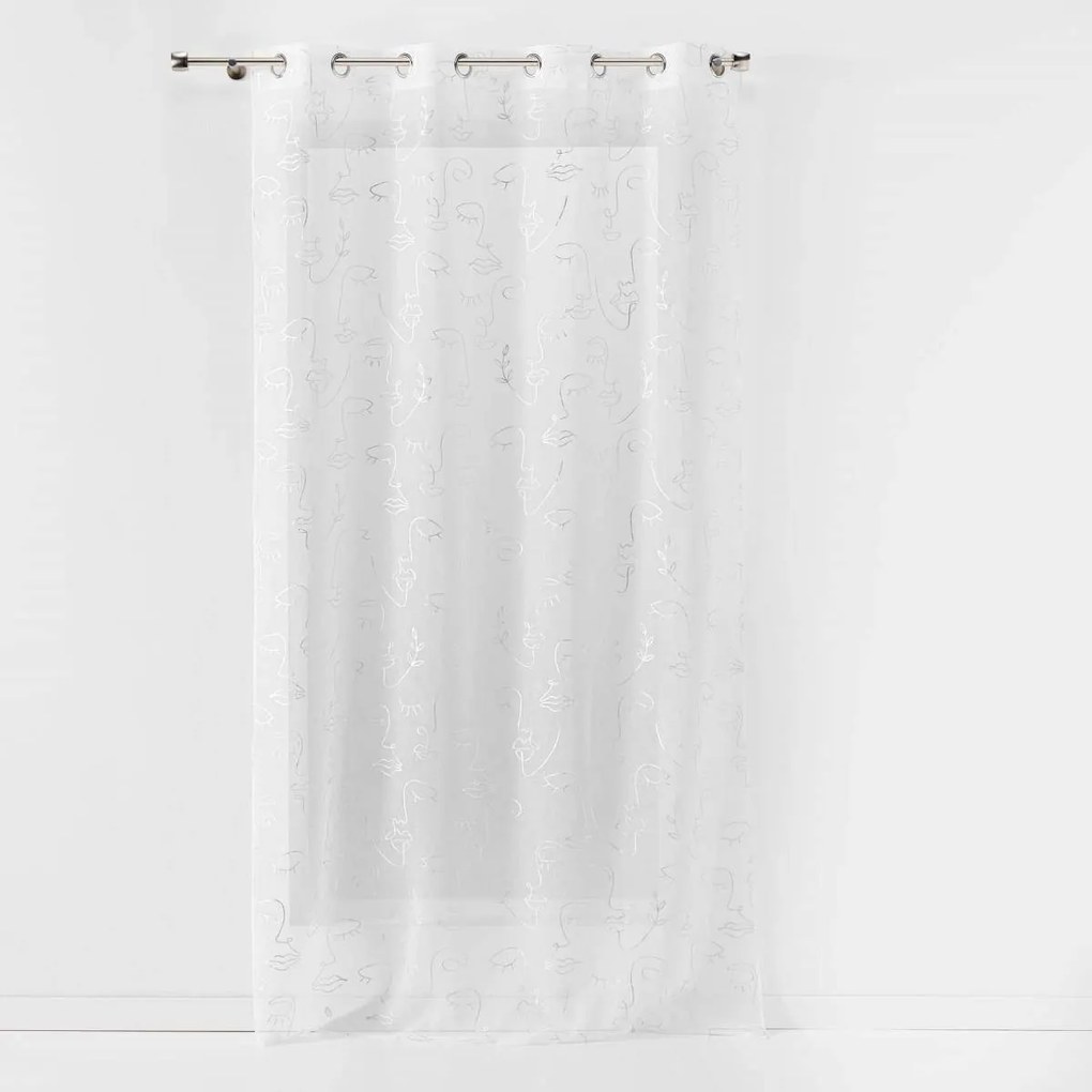 Poliészter Függöny Átvezetőkkel Fémes Nyomott Mintával 240 X 140 CM