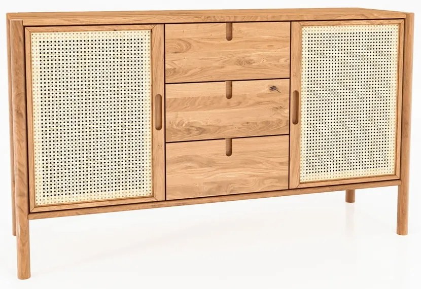 Alacsony tölgyfa komód 142x84 cm Pola - The Beds