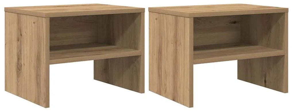 Éjjeliszekrény 2 pcs kézműves tölgy 40 x 40 x 30 cm Faanyag