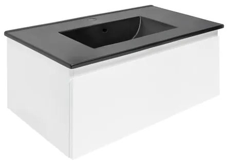 Fürdőszobaszekrény mosdókagylóval SAT B-WAY 79x30x45 cm fehér fényes BWAY80WU4B