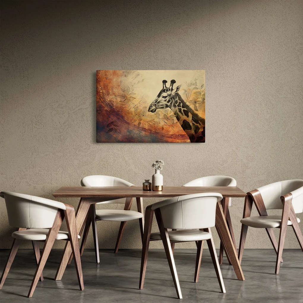 Kép - Zsiráf, festmény (90x60 cm)