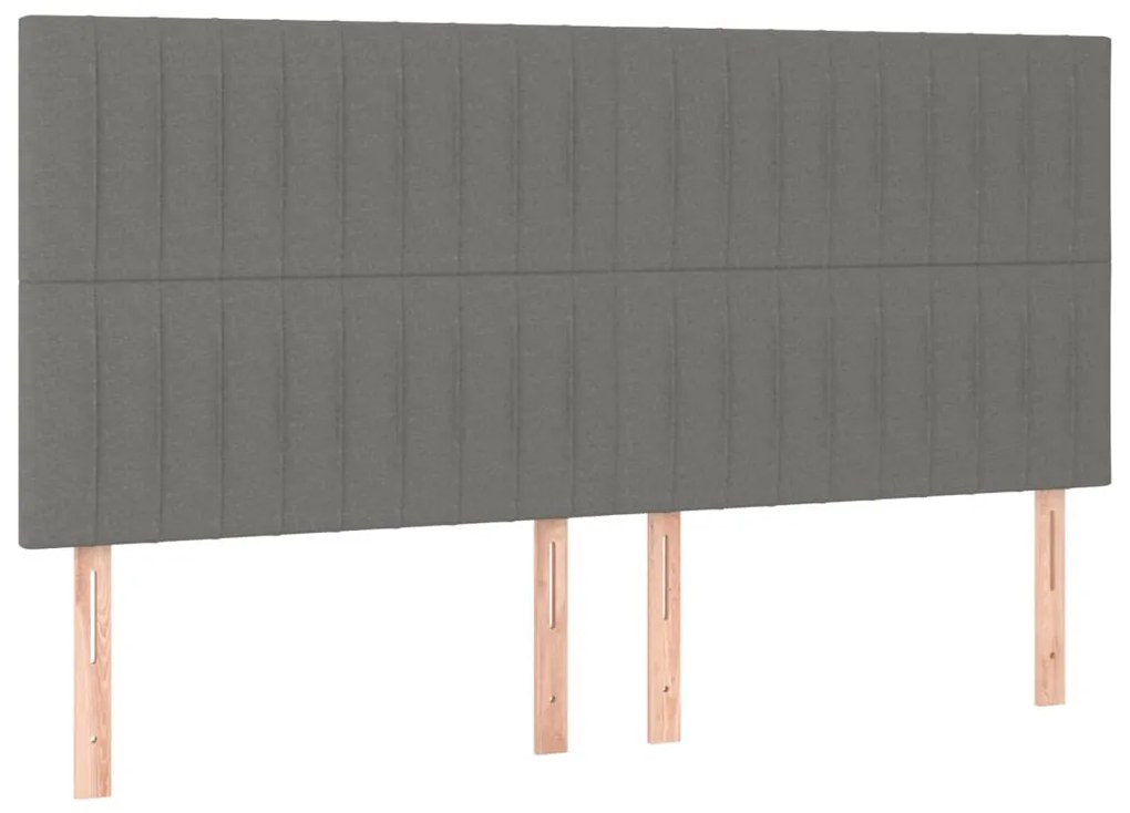 4 db sötétszürke szövet fejtámla 90x5x78/88 cm