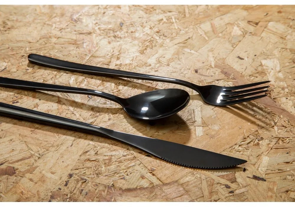 Fekete rozsdamentes acél evőeszköz készlet 3 db-os Mimo – Premier Housewares