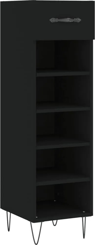 vidaXL fekete szerelt fa cipőszekrény 30 x 35 x 105 cm