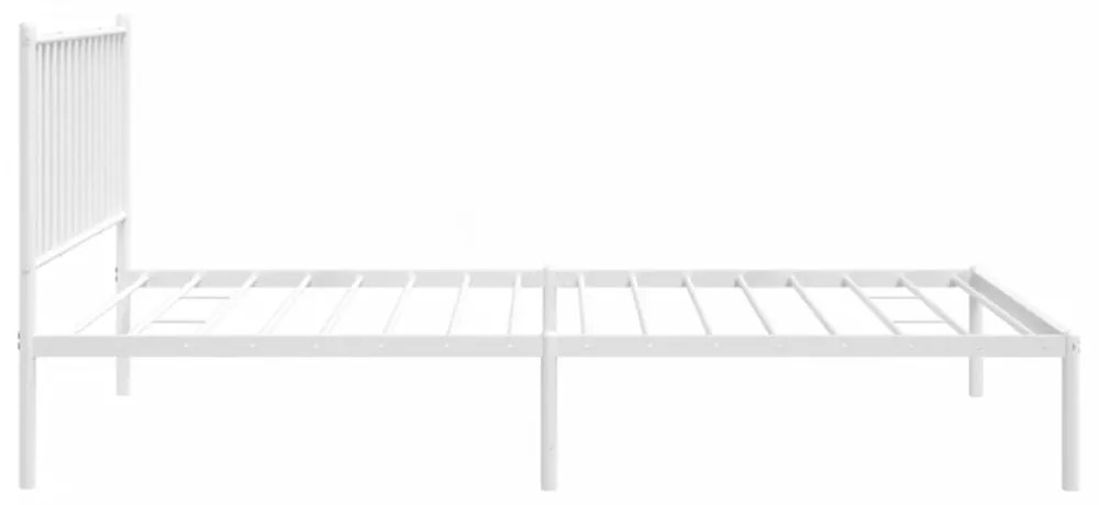 fehér fém ágykeret fejtámlával 107x203 cm