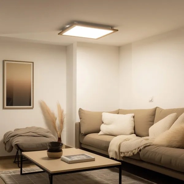 BRILAGI - Dimmelhető LED lámpatest SLIMFRAME WOOD LED/58W/230V 64x64 cm + távirányító