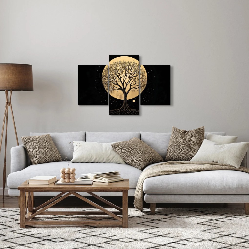Kép – Fa arany teliholdban I. (90x60 cm)