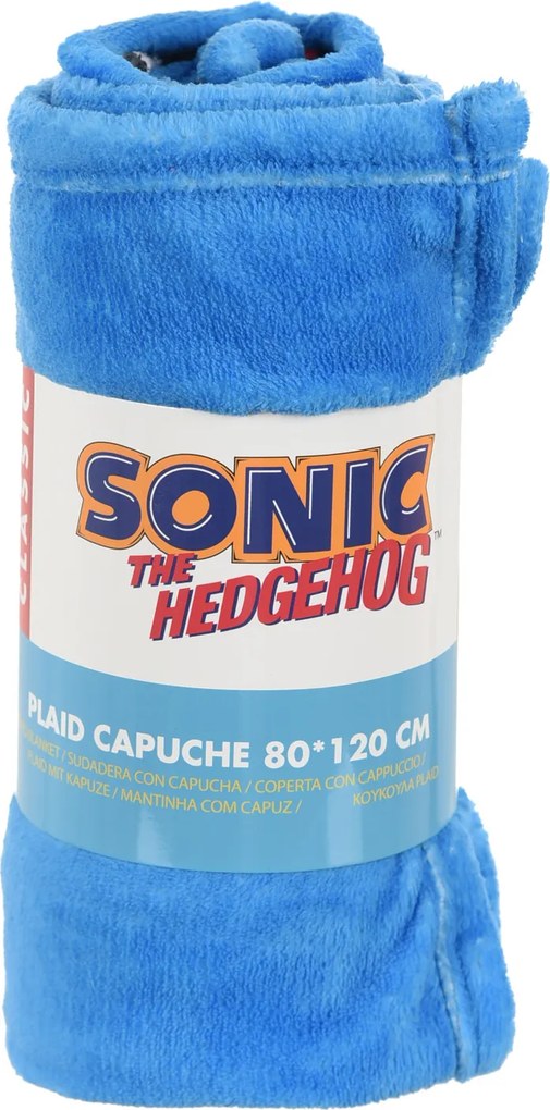 Sonic a sündisznó Blue Blur kapucnis takaró 80x120 cm
