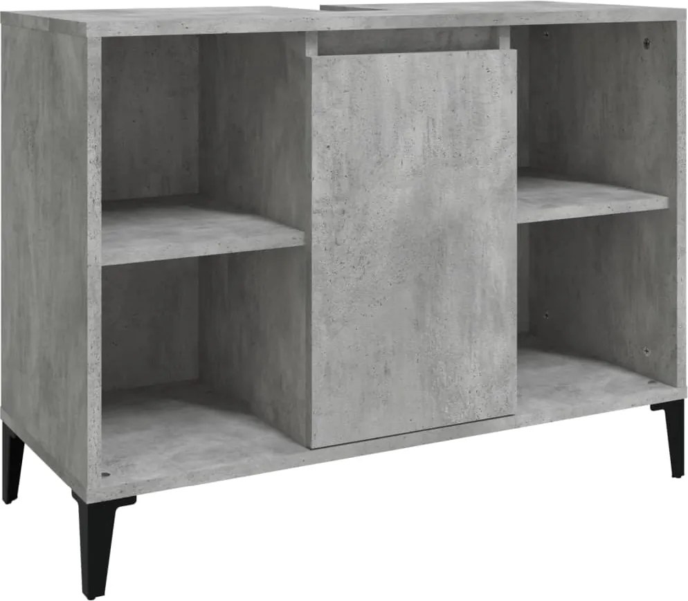 vidaXL betonszürke szerelt fa mosdószekrény 80 x 33 x 60 cm