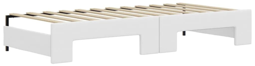 fehér kihúzható műbőr heverő 90 x 200 cm