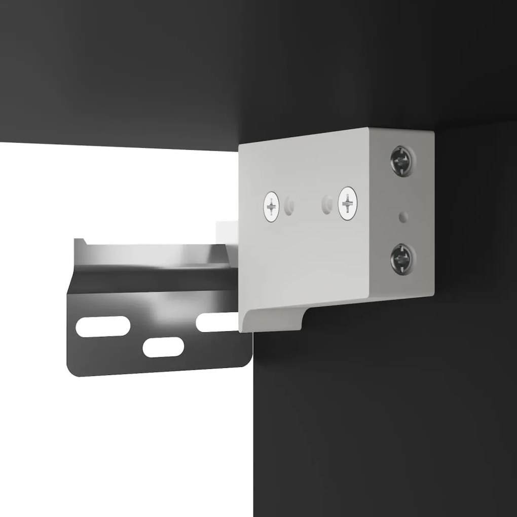 fekete szerelt fa és fém TV-szekrény 60 x 31 x 39,5 cm