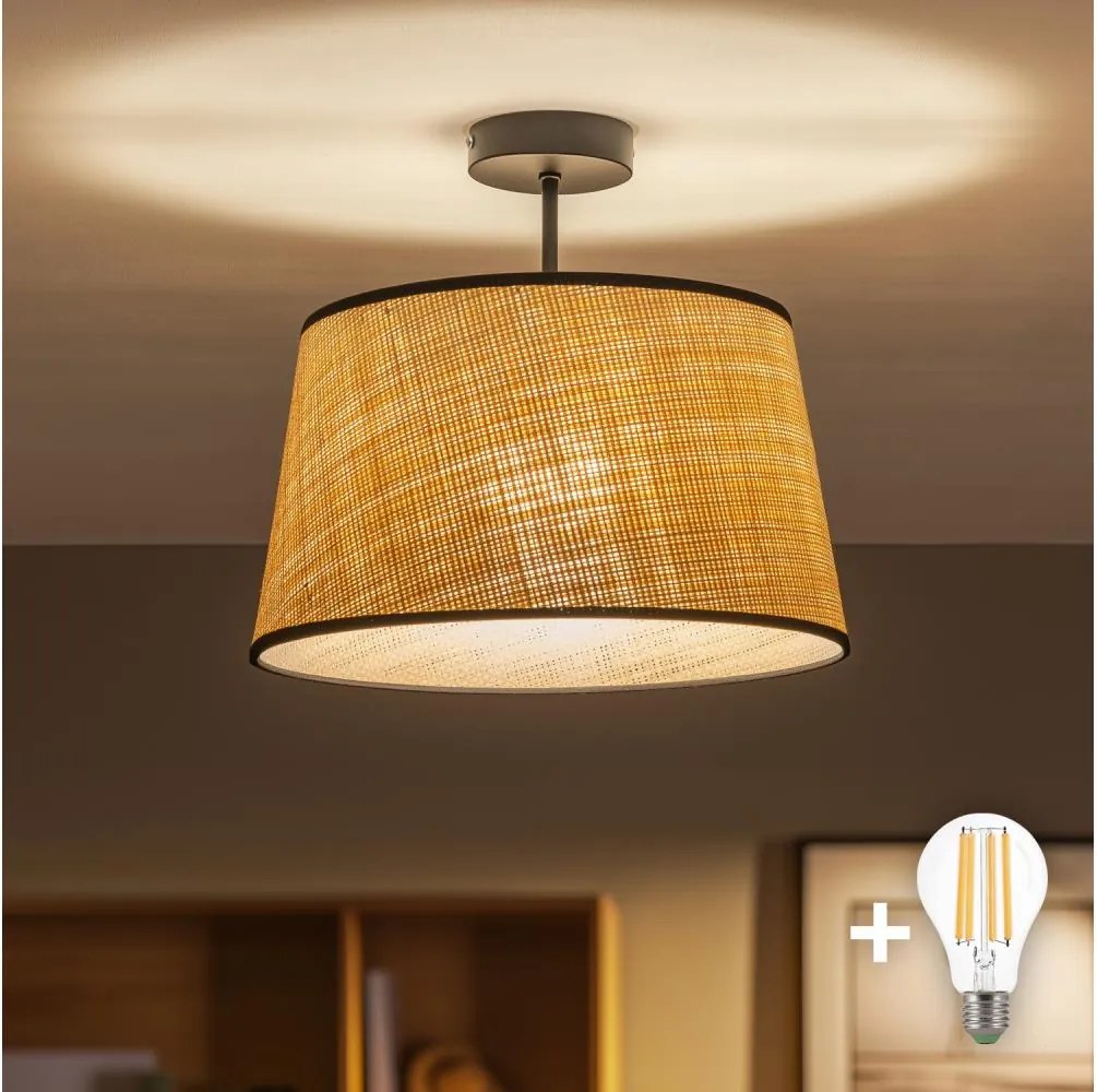 BRILAGI - CERIA LED felületre szerelt csillár 1xE27/60W/230V átm. 35 cm fekete/bézs