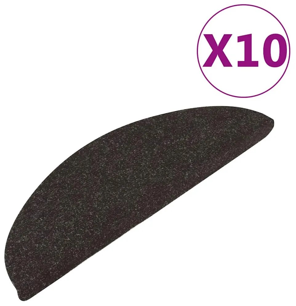 10 db fekete öntapadó lépcsőszőnyeg 56 x 17 x 3 cm