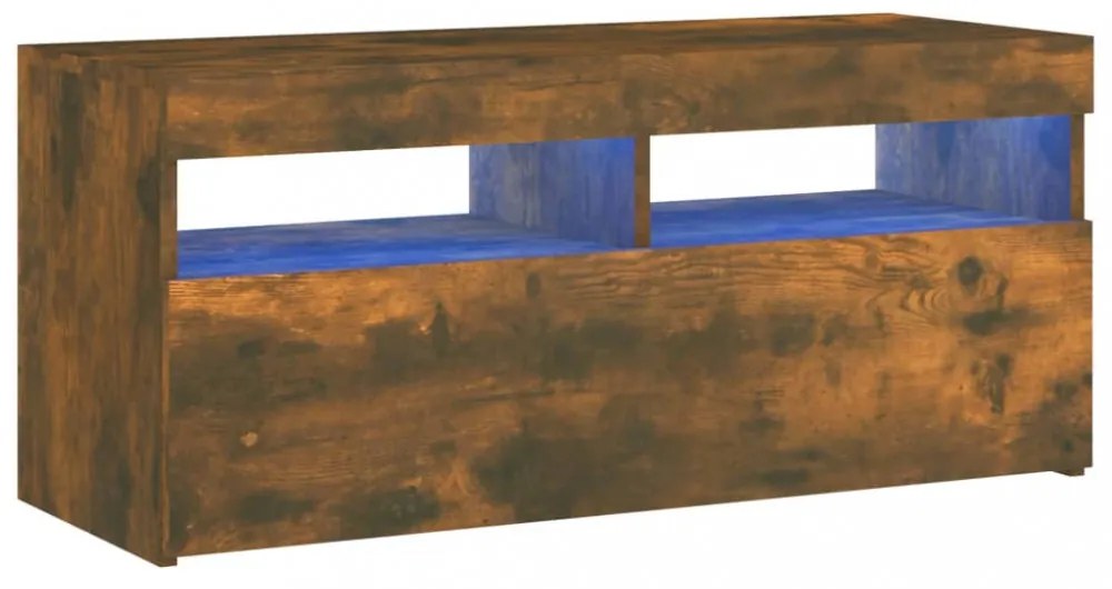füstös tölgy színű TV-szekrény LED-ekkel 90 x 35 x 40 cm