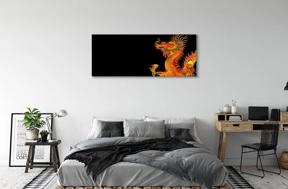 Canvas képek Japán arany sárkány 125x50 cm