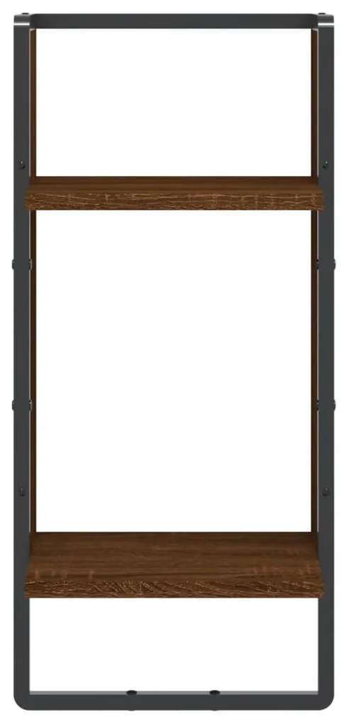 barna tölgyszínű fali polc rúddal 30x25x65 cm