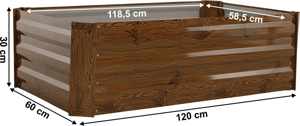 Magasított virágágy, barna, acél, NONKY TYP 5