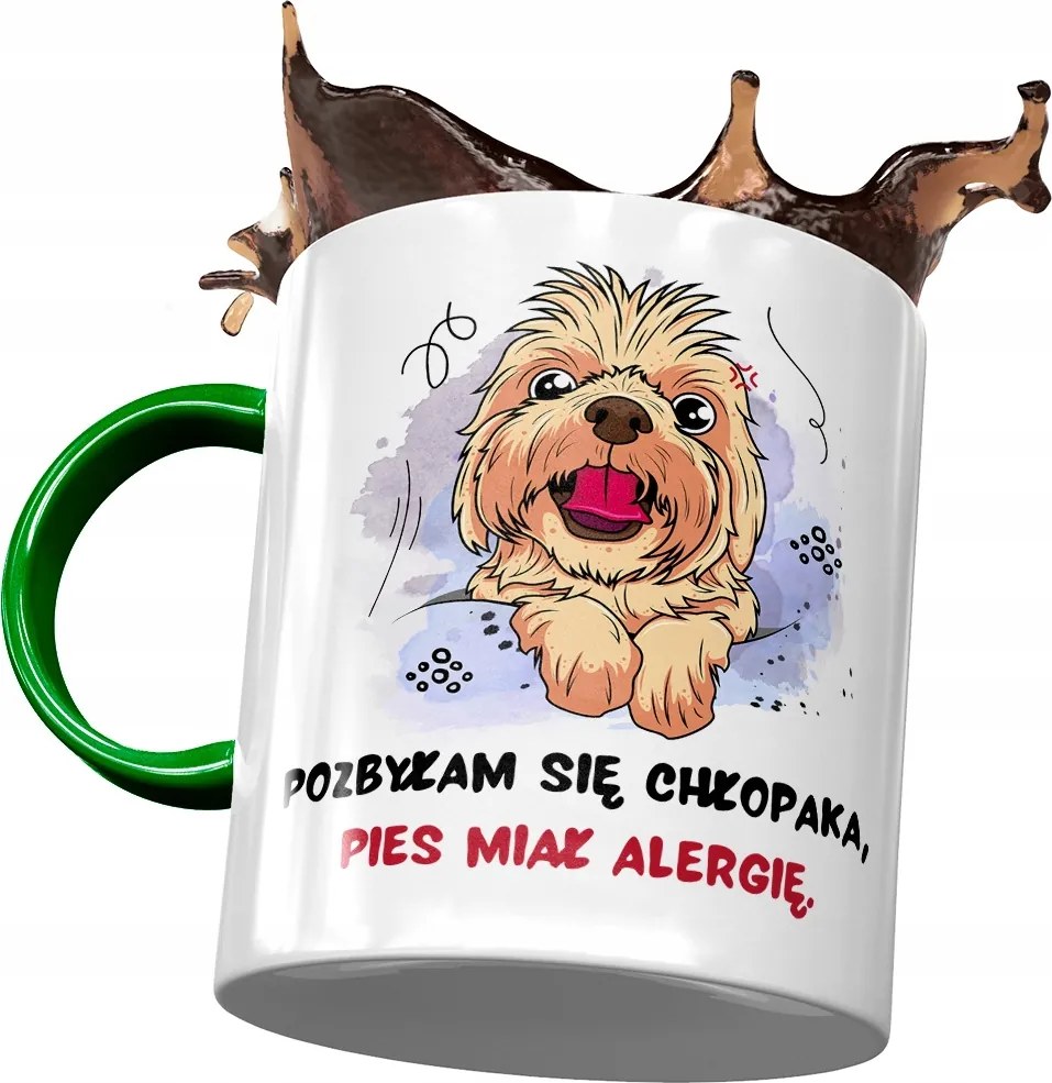 Zöld Kutyás Bögre Kutyával Cuki Ajándék Nyomtatott Fotóval