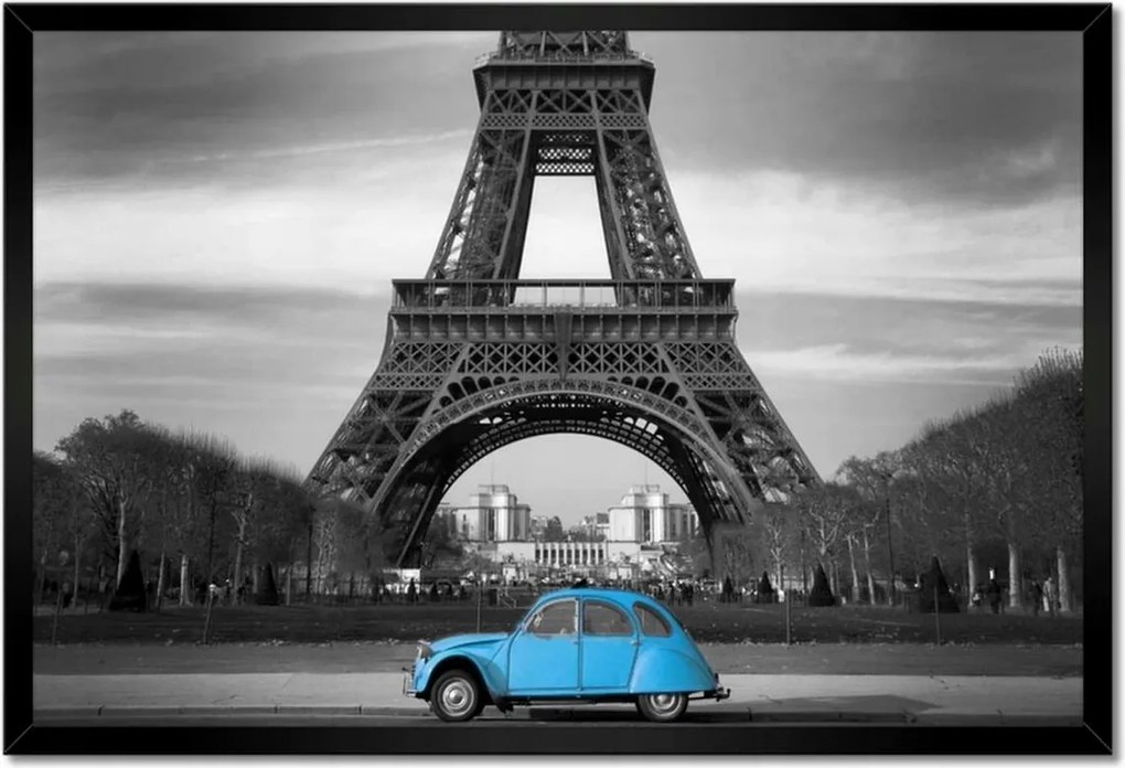 Poszterek keretben 60x40 Autó Eiffel-torony