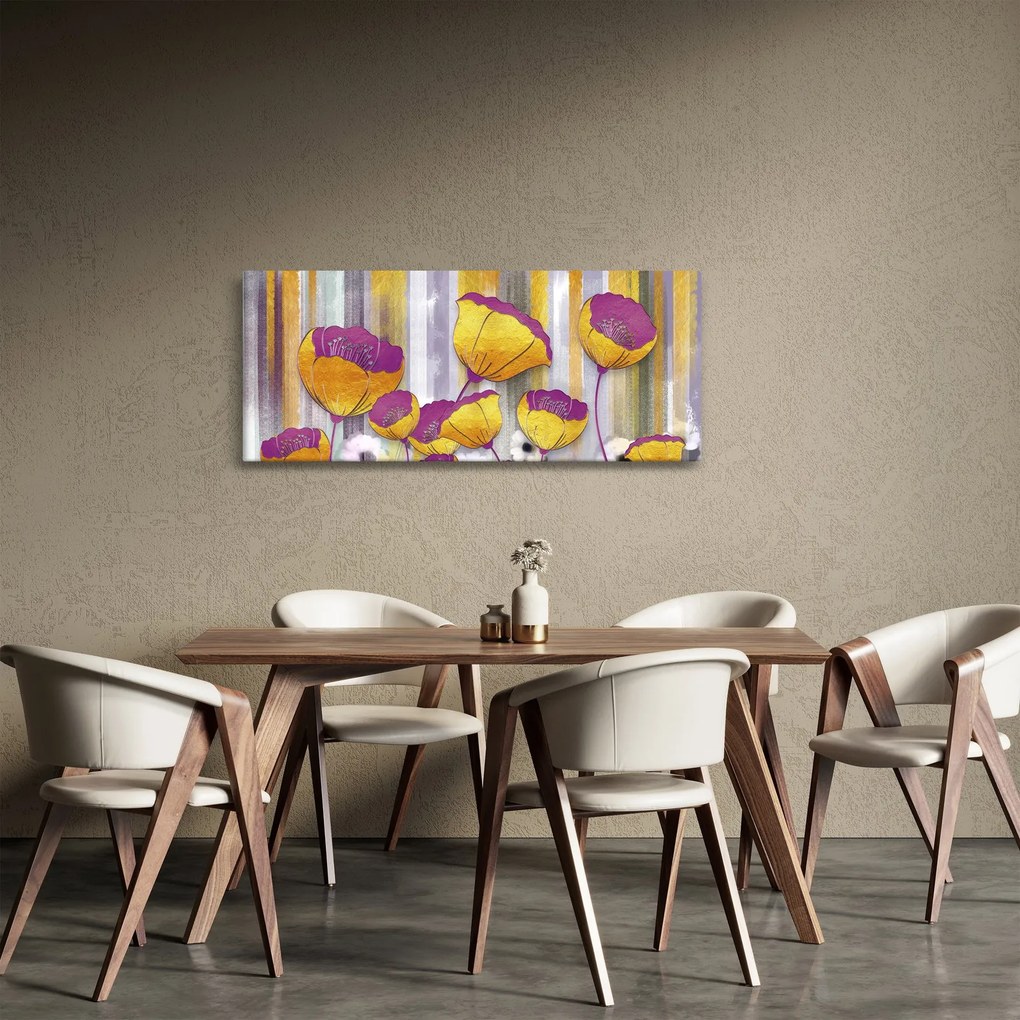 Kép - Virágok illusztrációja (120x50 cm)