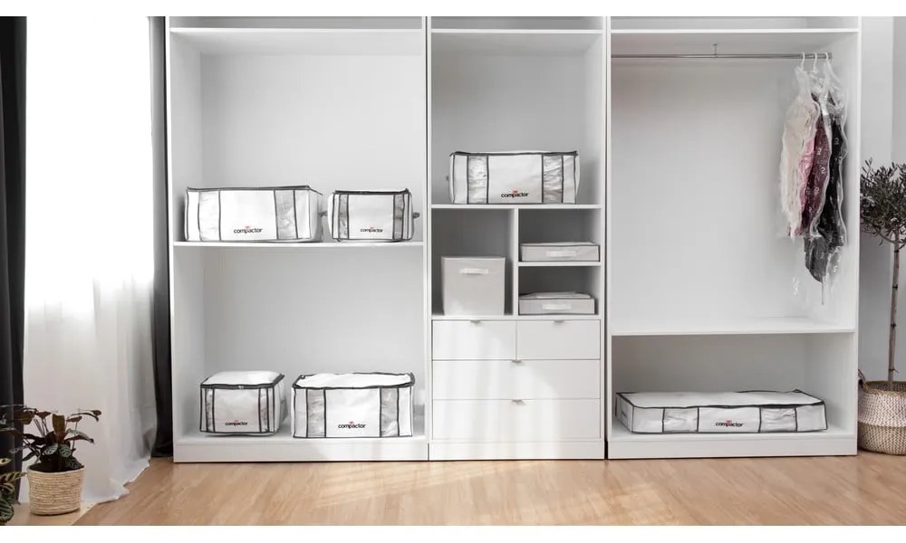 Vákuumos-megerősített textil ruhatároló doboz 65x45x27 cm Life – Compactor