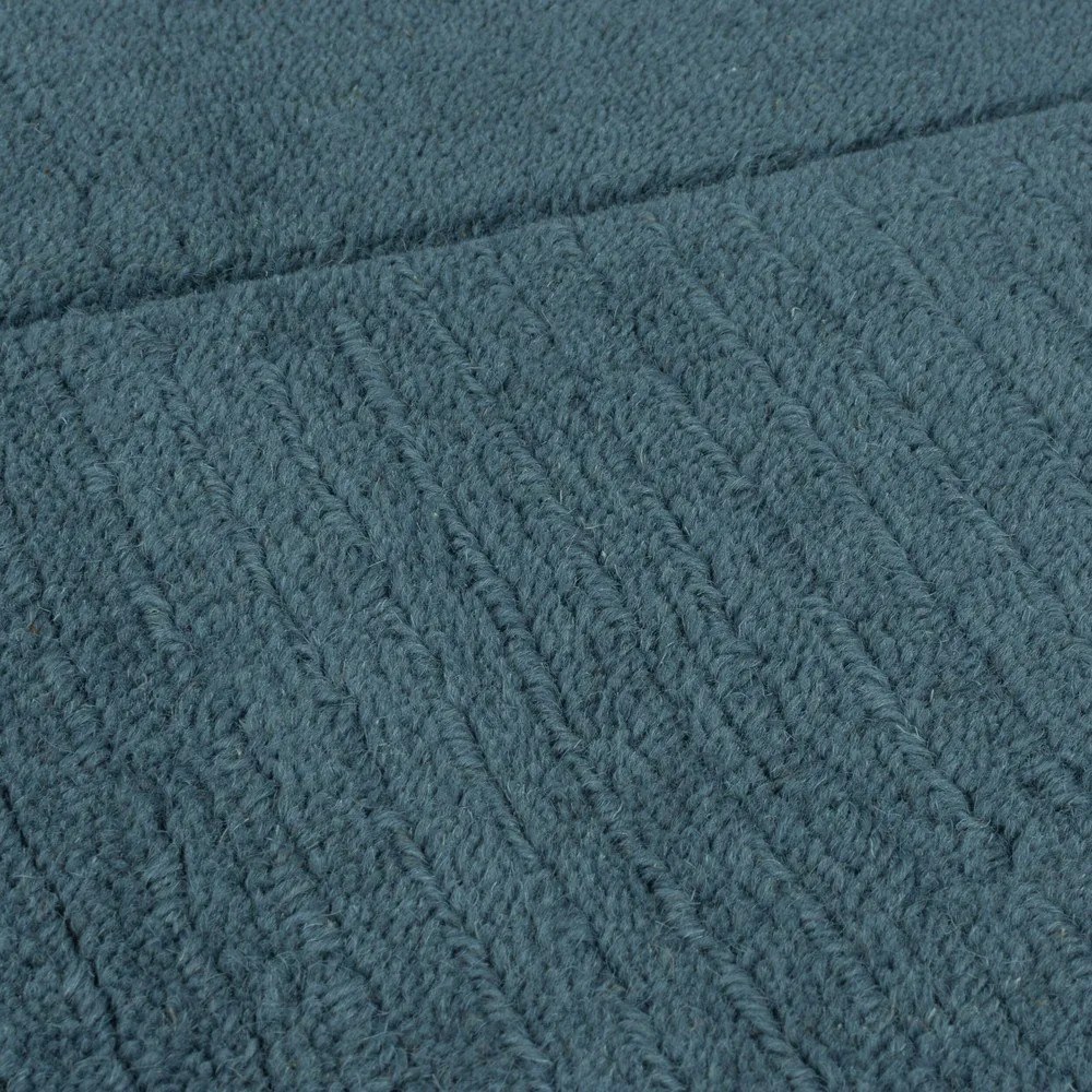 Kék kézi szövésű gyapjú szőnyeg 200x290 cm Textured Wool Border – Flair Rugs