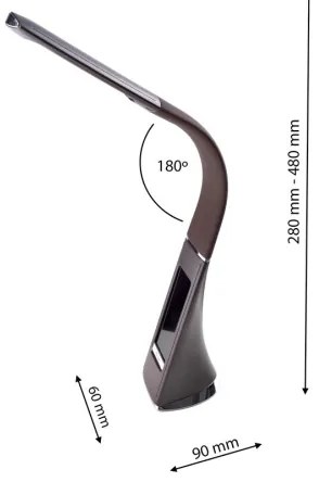 LED Szabályozható asztali lámpa kijelzővel GALA LED/6W/230V barna