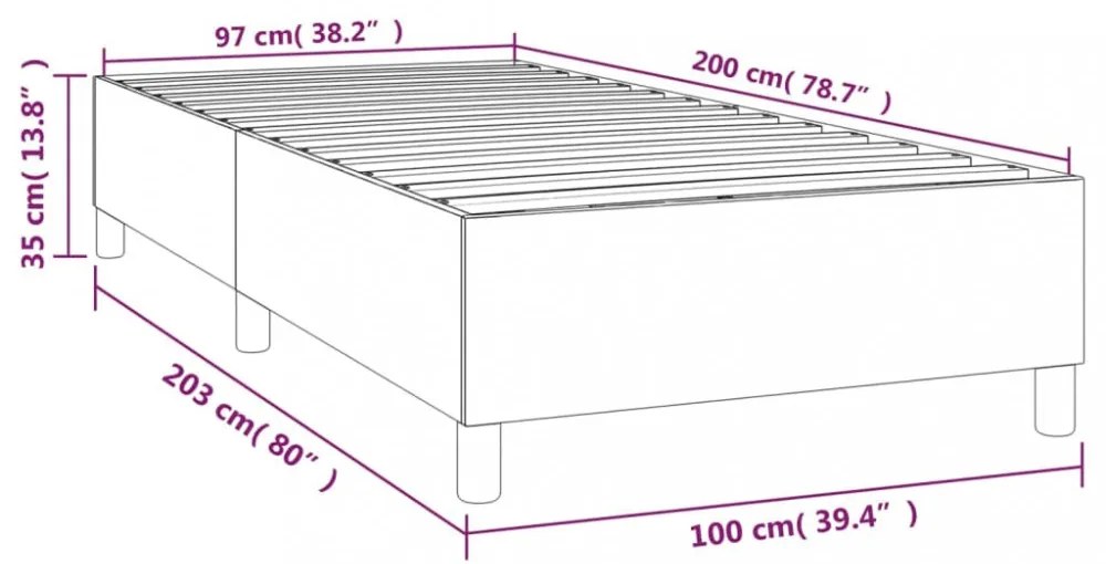 zöld szövet ágykeret matrac nélkül 100x200 cm