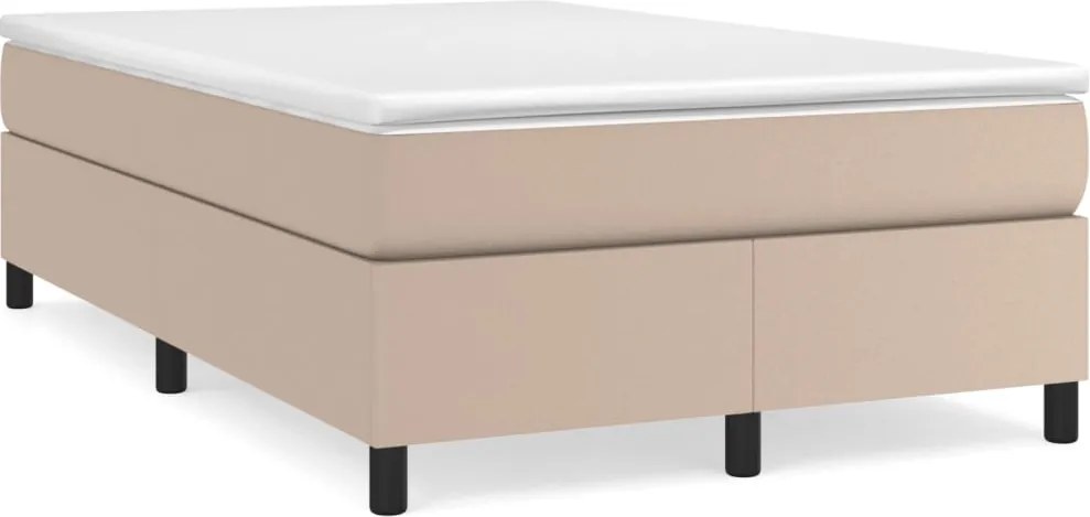 vidaXL cappuccino színű műbőr rugós ágy matraccal 120 x 200 cm