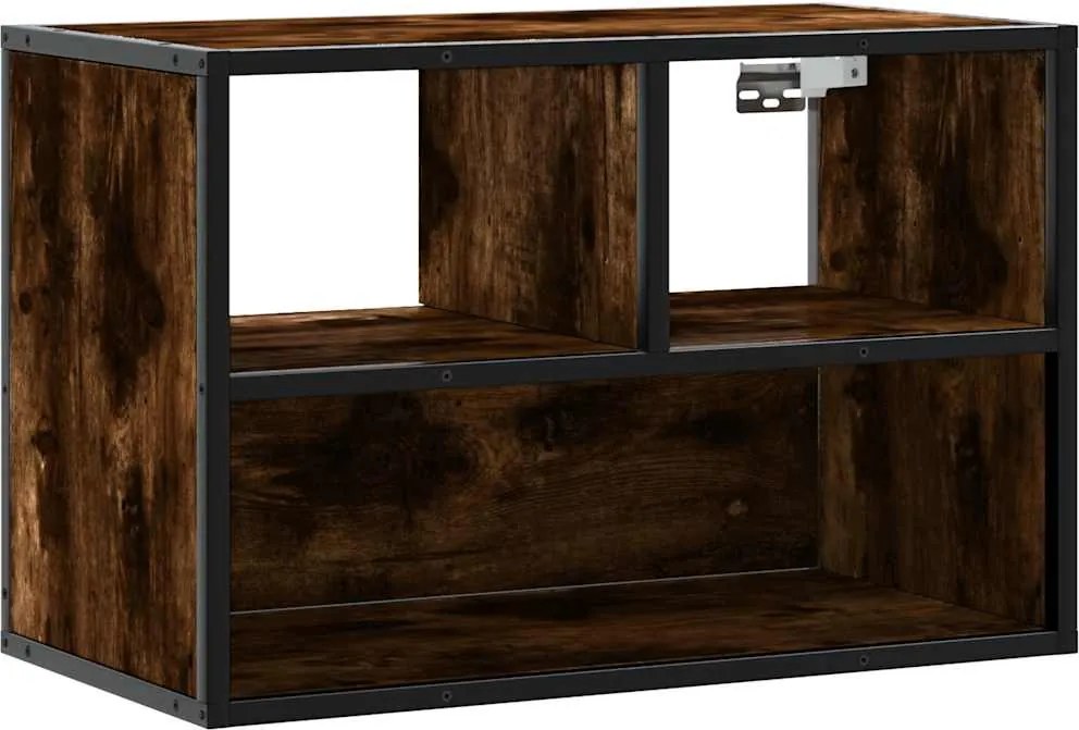 vidaXL füstös tölgy színű szerelt fa és fém TV-szekrény 60x31x39,5 cm