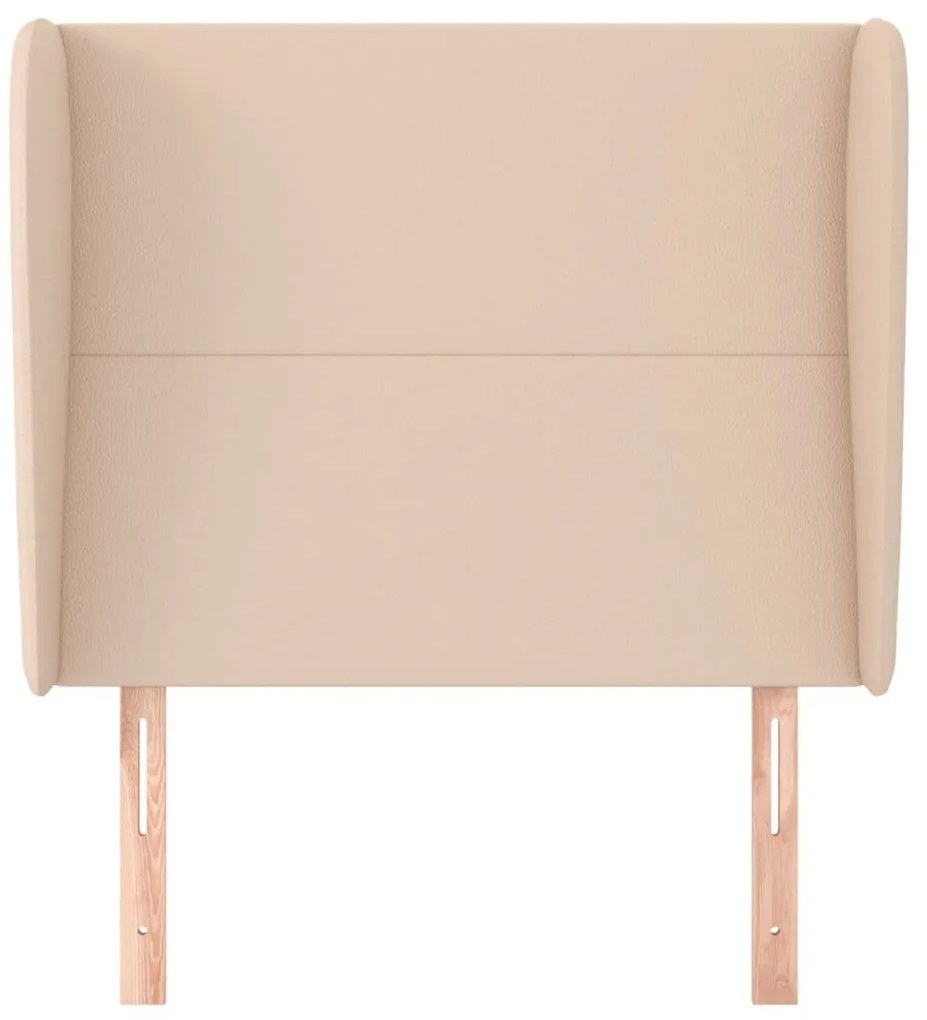 cappuccino műbőr fejtámla szárnyakkal 103x23x118/128 cm