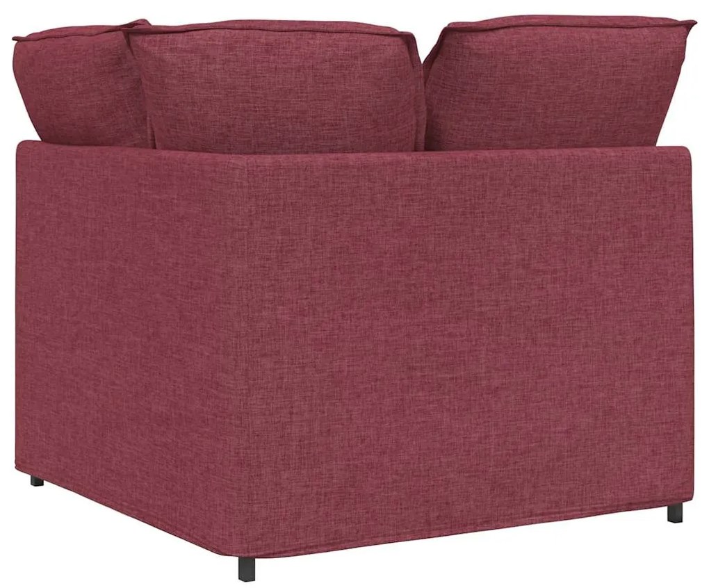 borvörös moduláris kanapé sarokmodul párnákkal 100 cm