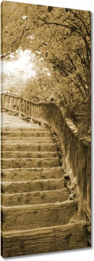 Vászonkép 40x100 Lépcsők szépia színben