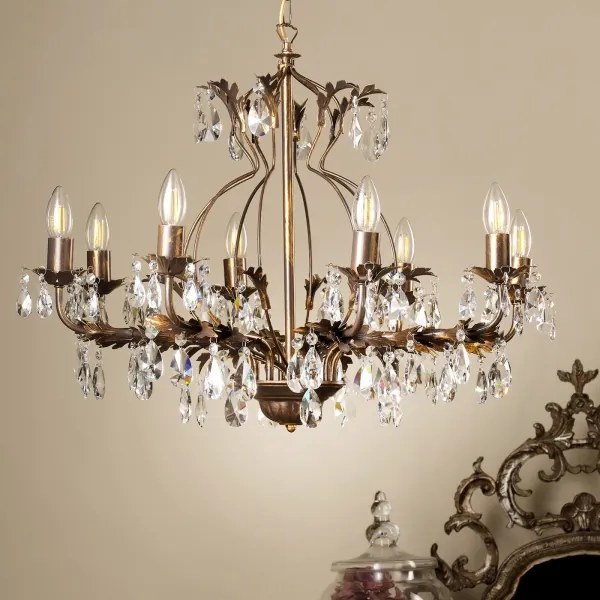 ONLI - Csillár láncon TERESA 8xE14/6W/230V bronz